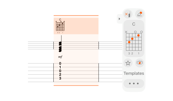 Chords panel with a chord