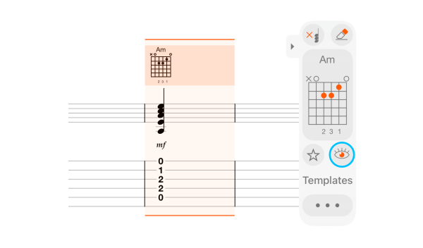 Visible chord in the Chords panel