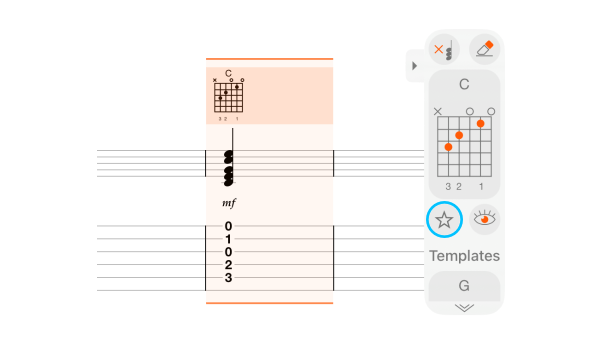 Adding a chord to the templates