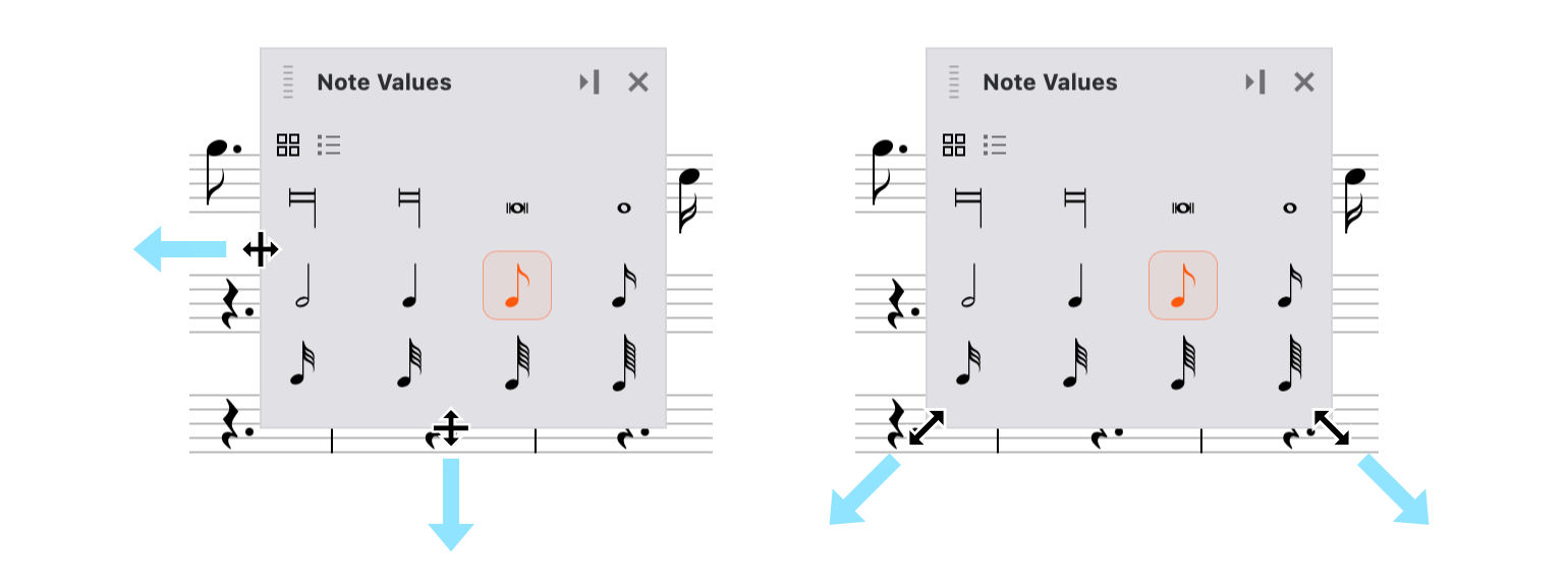 Floating panel resizing