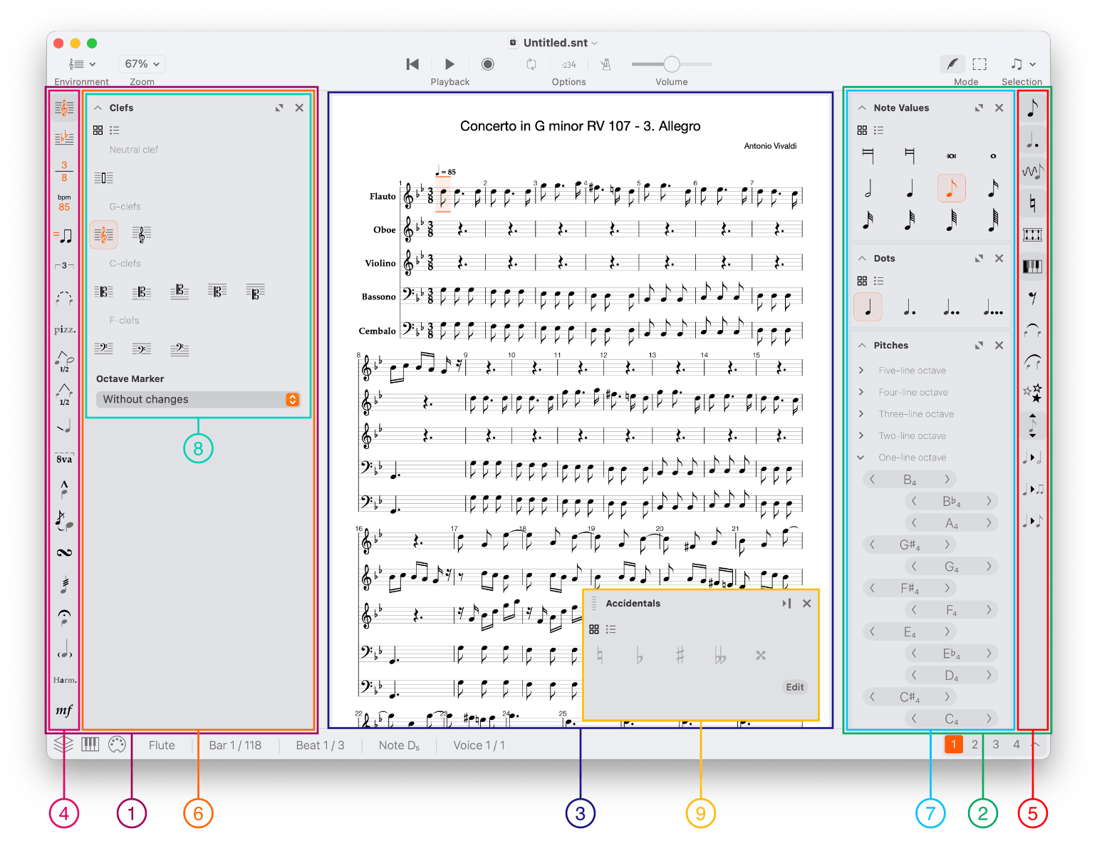 Score Editor components