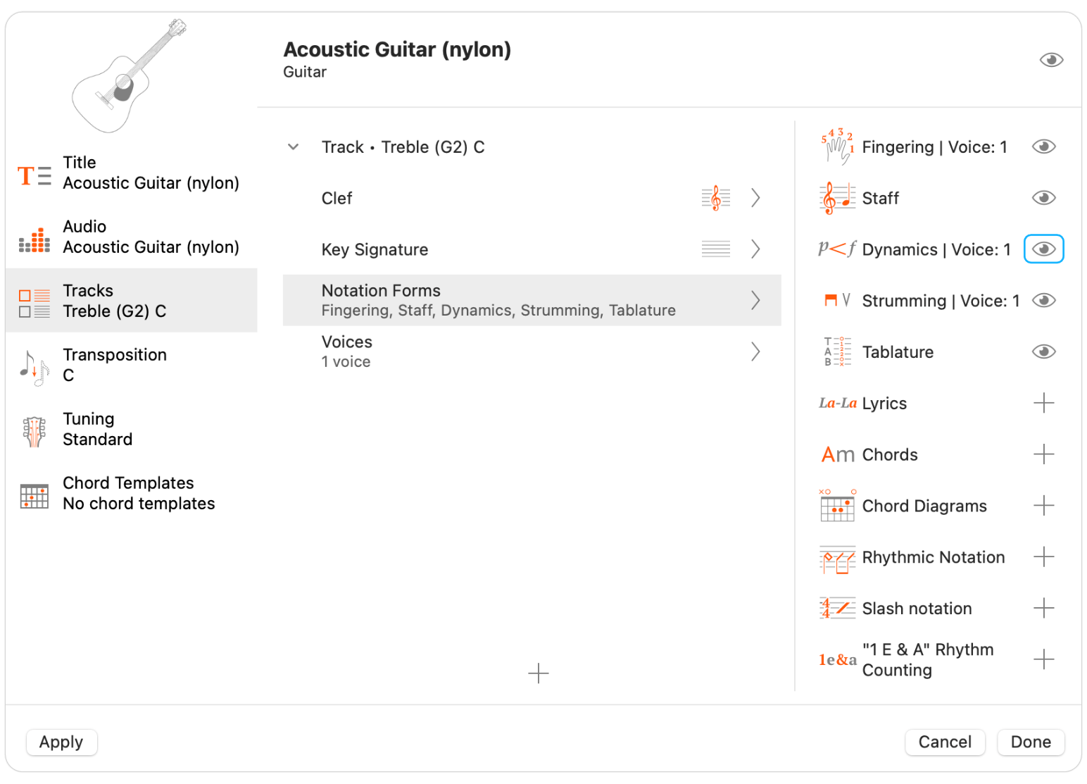 Hide the dynamic notation form that is shown