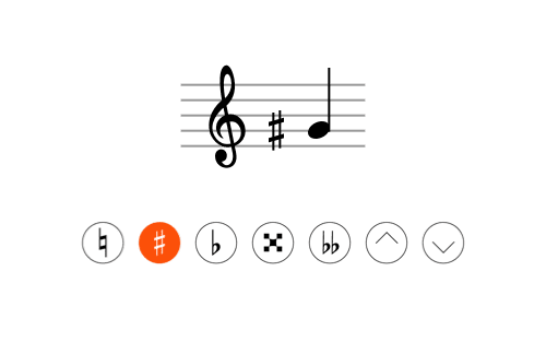 Accidentals palette in Staventabs for iOS and iPadOS