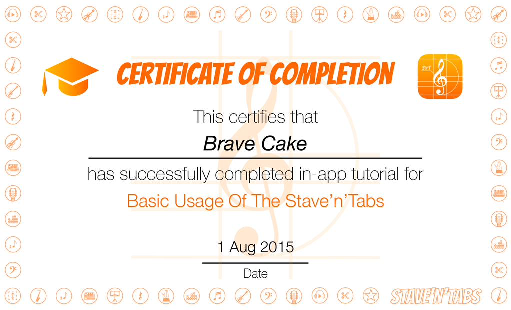 Stave'n'Tabs 2.2: Certificate