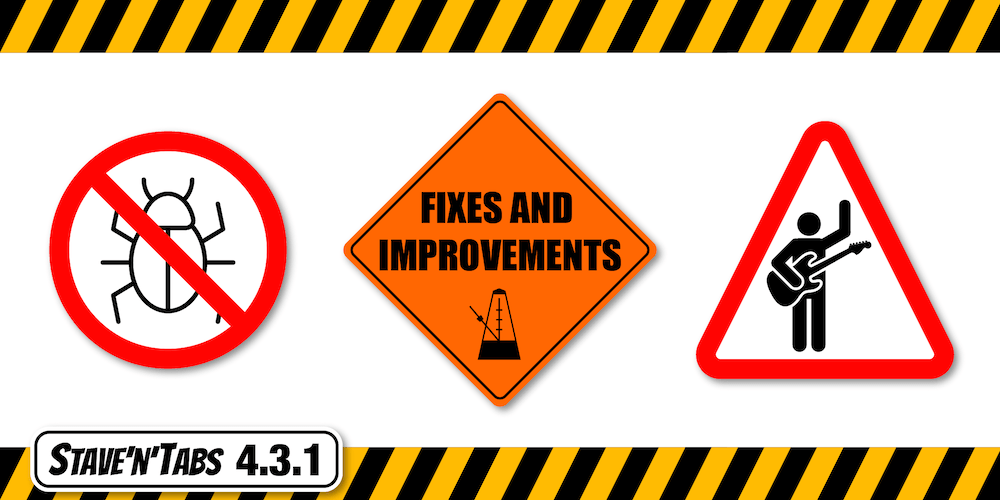 Stave'n'Tabs 4.3.1: Fixes and improvements