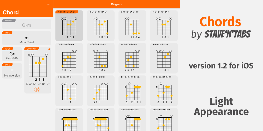 Chords by Stave'n'Tabs 1.2 for iOS